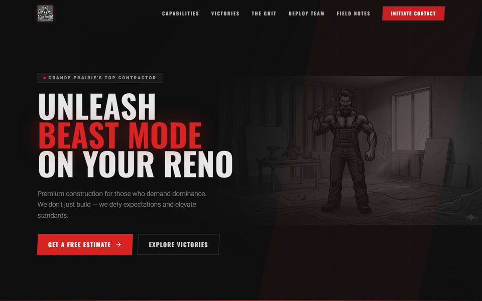 Beast Mode Contracting website screenshot